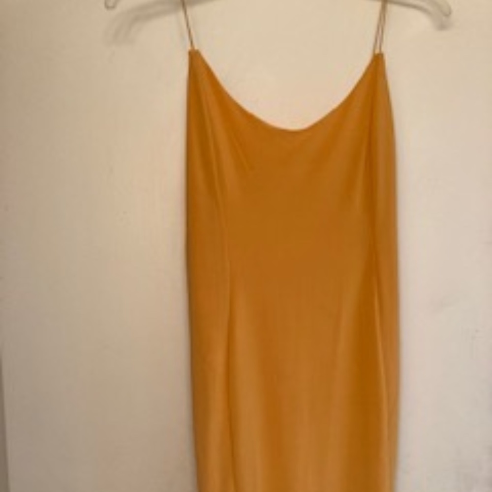 Revamped gold mini dress